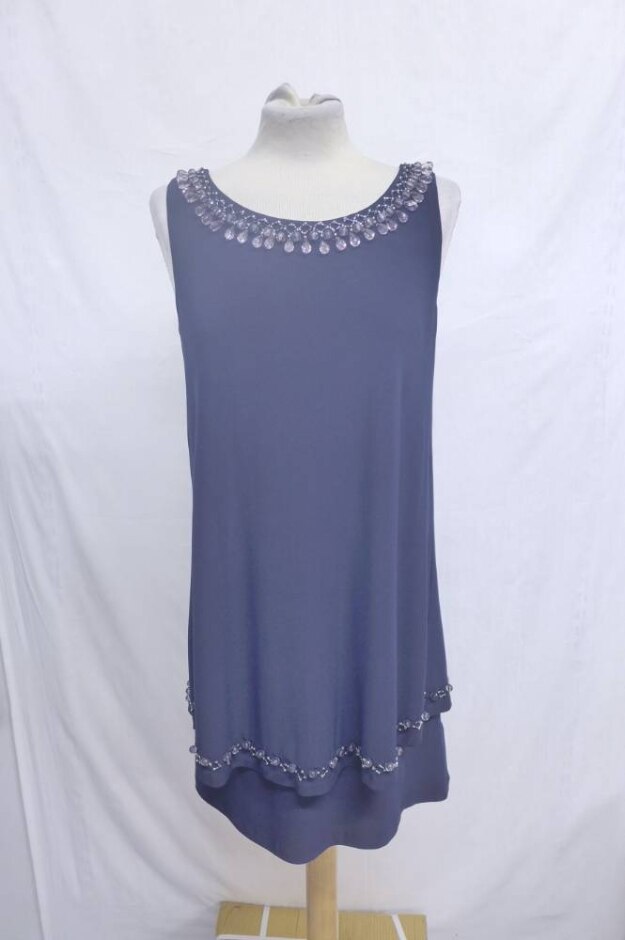 Monsoon Jeweled Collarline Bodycon  Navy Blue Size: 10