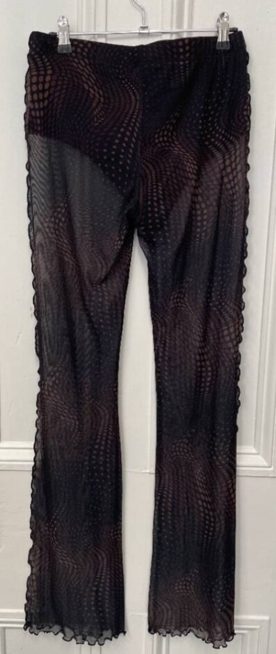 Divided 90s Style Sheer Flare Leggings Black Size: S
