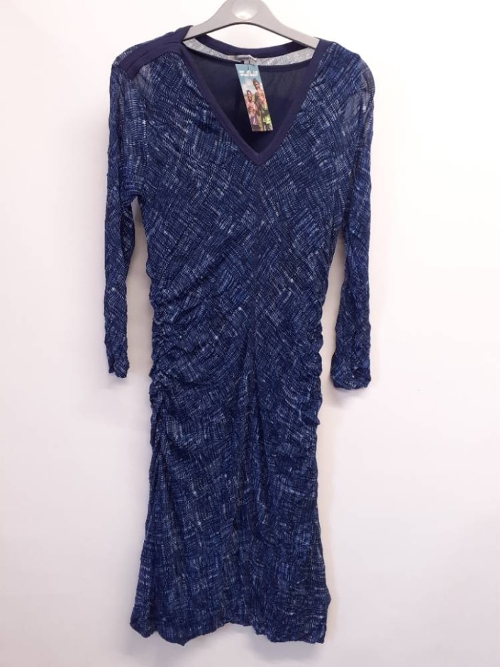 Sandwich Long Sleeve Dress In Blue Size: L