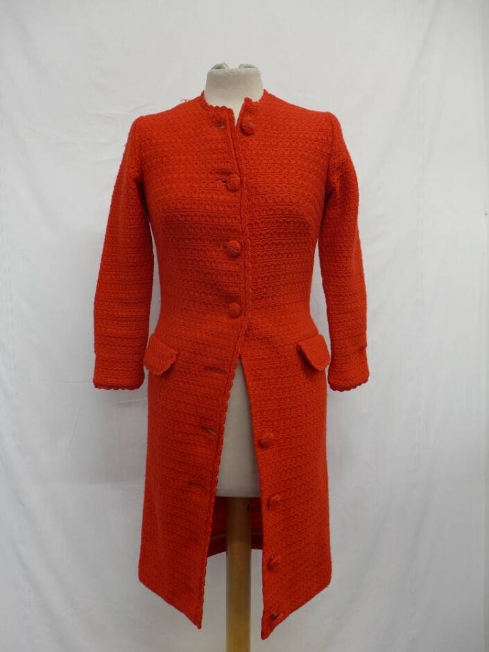 Unbranded Crochet Style Button Up Dress Rose Red Size: M