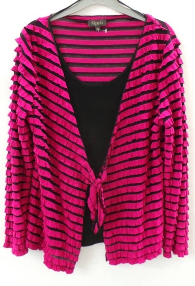 Alexon Dressy Striped Top Pink Size: Xl