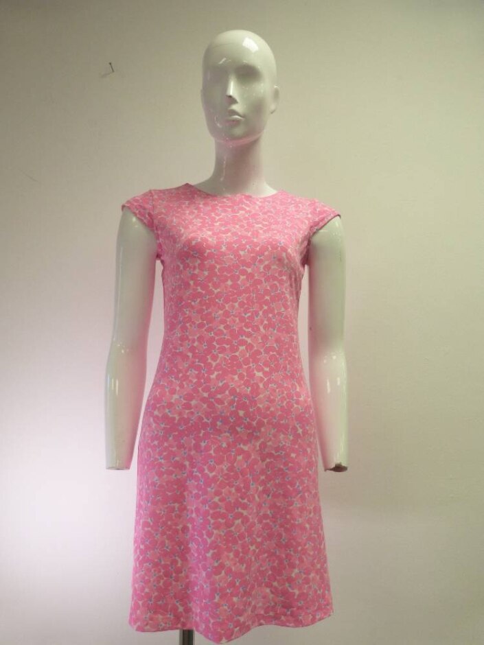 Mahi Gold Short Sleeved Dress Pink Size: Xs