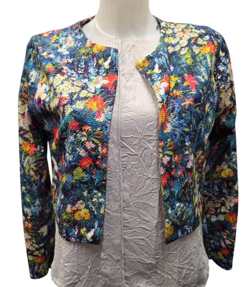 Pink Soda Floral Pattern Jacket Multicolour Size: 10