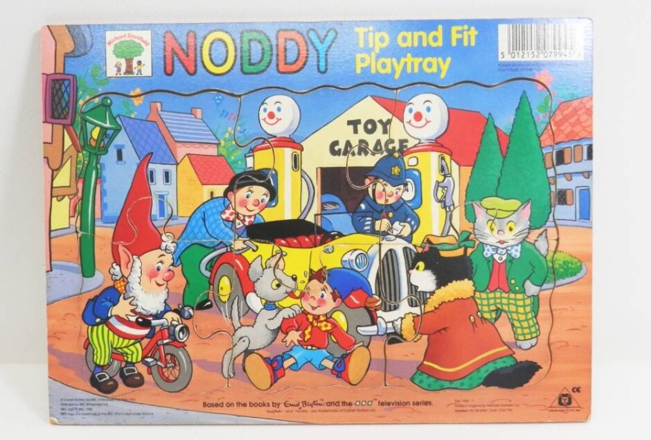 Vintage Michael Stanfield Noddy Tip And Fit Playtray - 6 Piece Wooden Jigsaw Puzzle