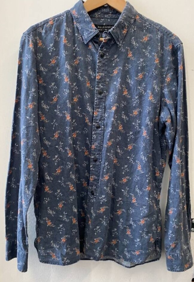 All Saints Chesaw Floral Shirt Navy/multi Size: S