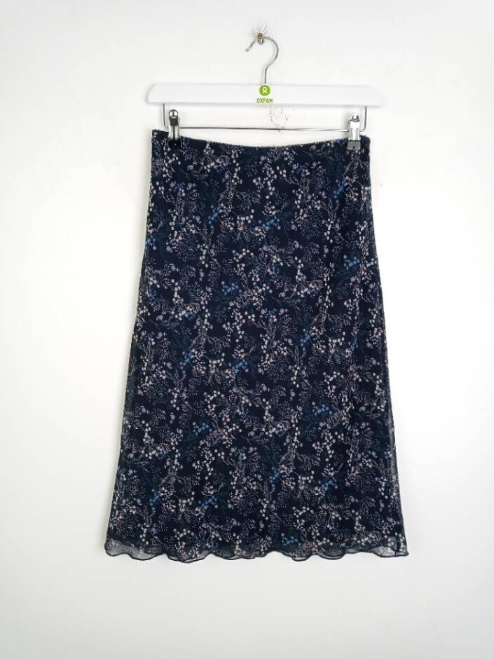 Urban Outfitters Women's Floral Skirt Blue Mix Size: S