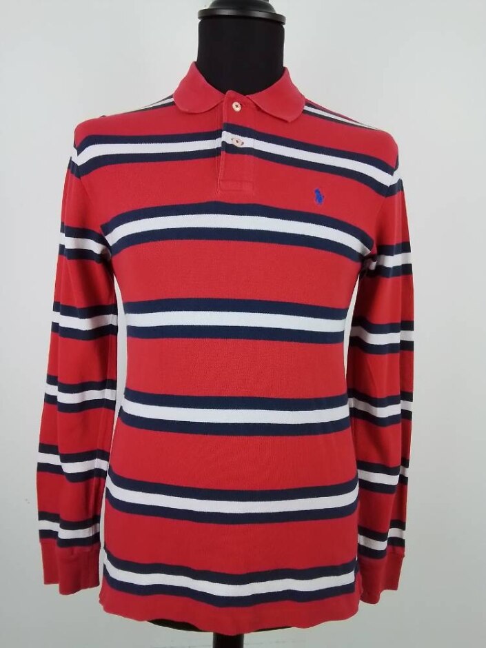 Ralph Lauren Striped Long Sleeve T-shirt Muti In Red Size: L