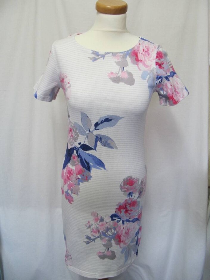 Joules Stripe Dress Pink Size: 10