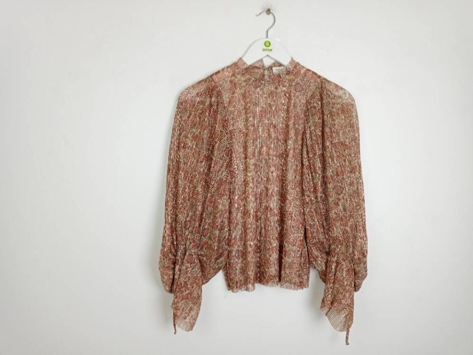 Ted Baker Sparkly Floral Blouse Metallic  Size: 6