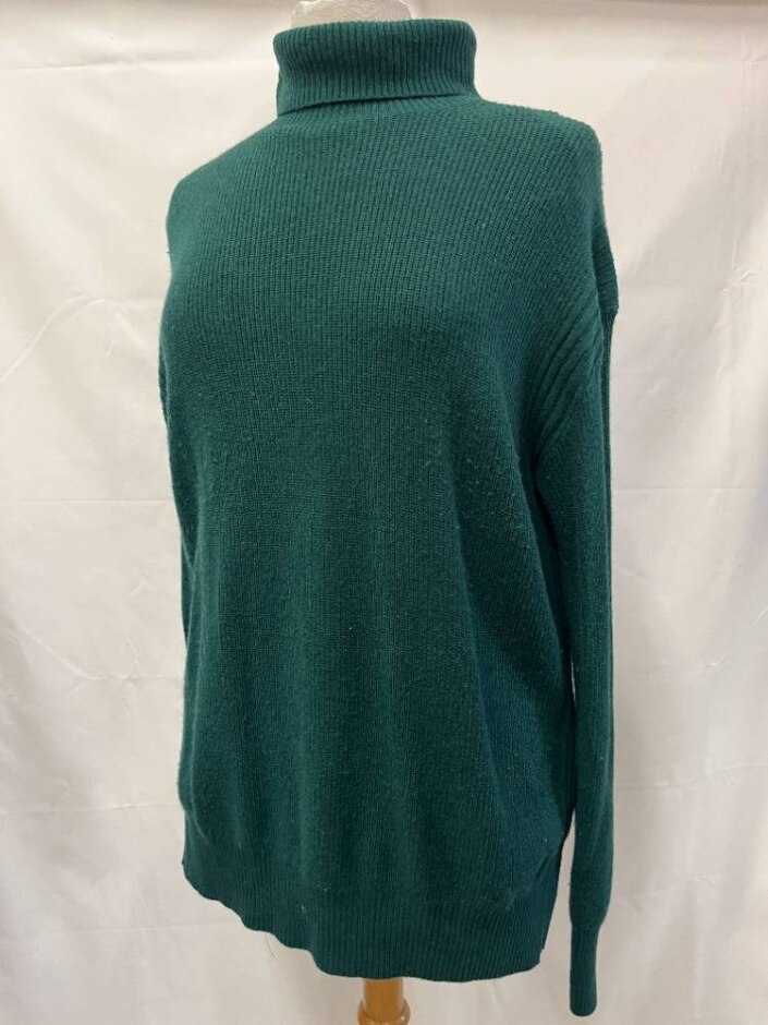 Ted Baker Wool Mix Roll Neck Knit Jumper Bottle Green Size: 12