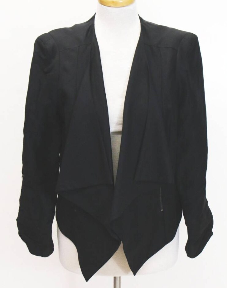 Mint Velvet Linen Mix Adjustable Blazer Black Size: 14