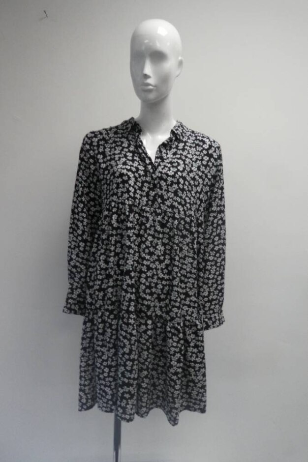 Jacqueline De Yong Long Sleeved Dress Black & White Size: 10