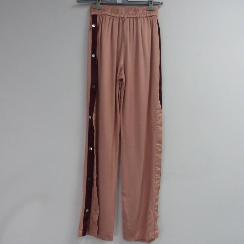 Topshop Straight Leg Trousers Pink Size: 8