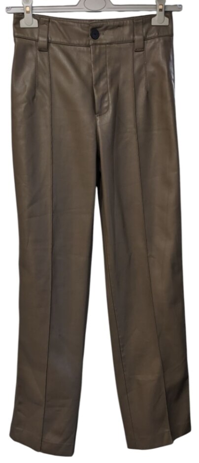 Zara Faux Leather Trousers Mid Brown  Size: S