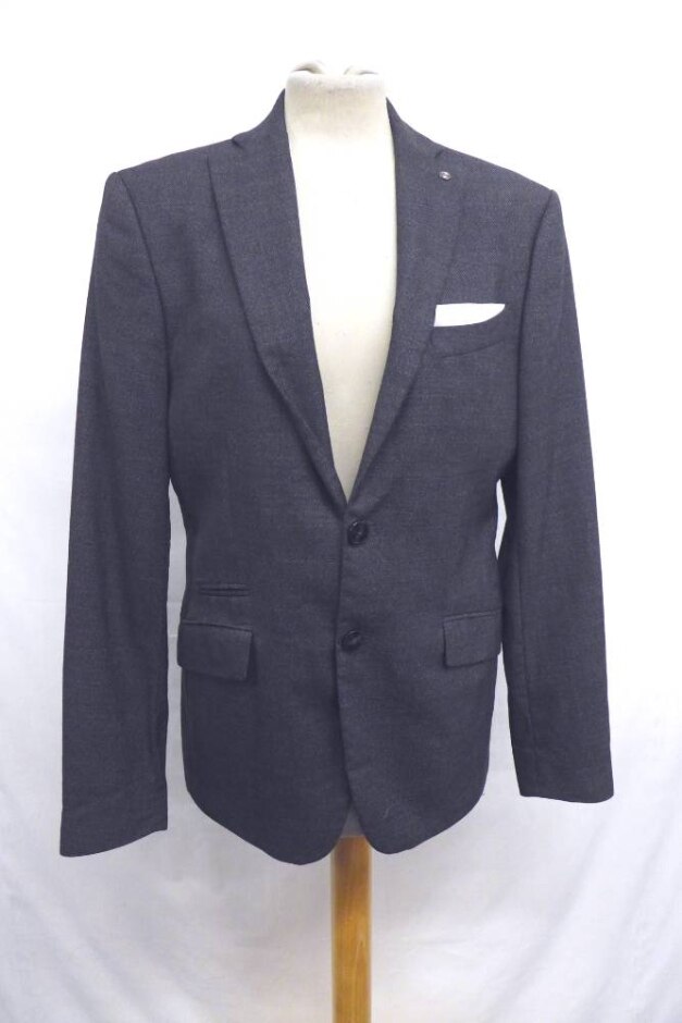 Zara Man Winter 2015 Collection Blazer Dark Grey Size: M