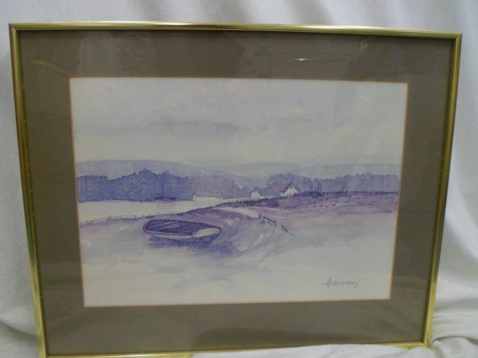 Frank E Ackerman Vintage Watercolour Lithograph