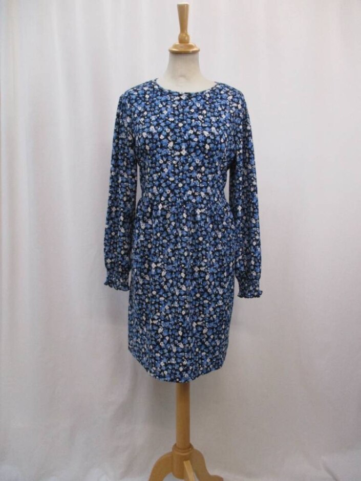 New Look Floral Patterned Dress Blue Size: 12