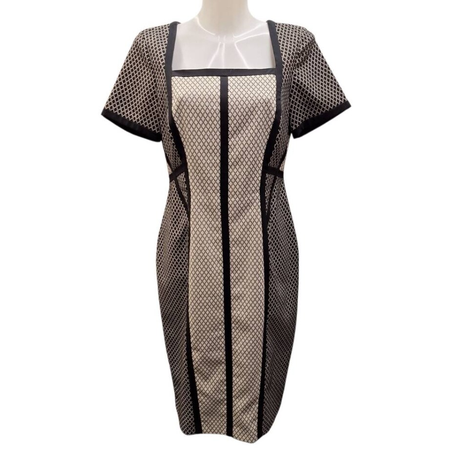 M&s Collection Dress Black, White Size: 12