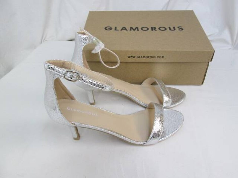 Bnib Glamorous Barely There Kitten Heels Silver Size 5