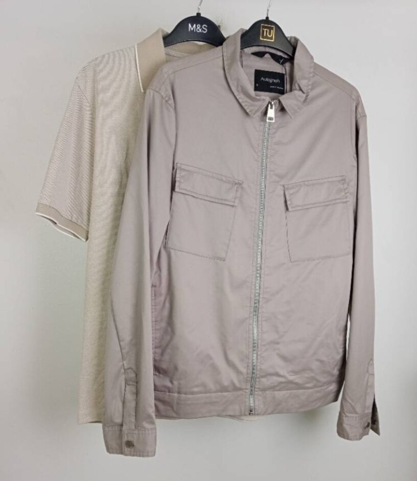 Autograph M&s Polo Shirt And Jacket Bundle Beige Grey Size: S