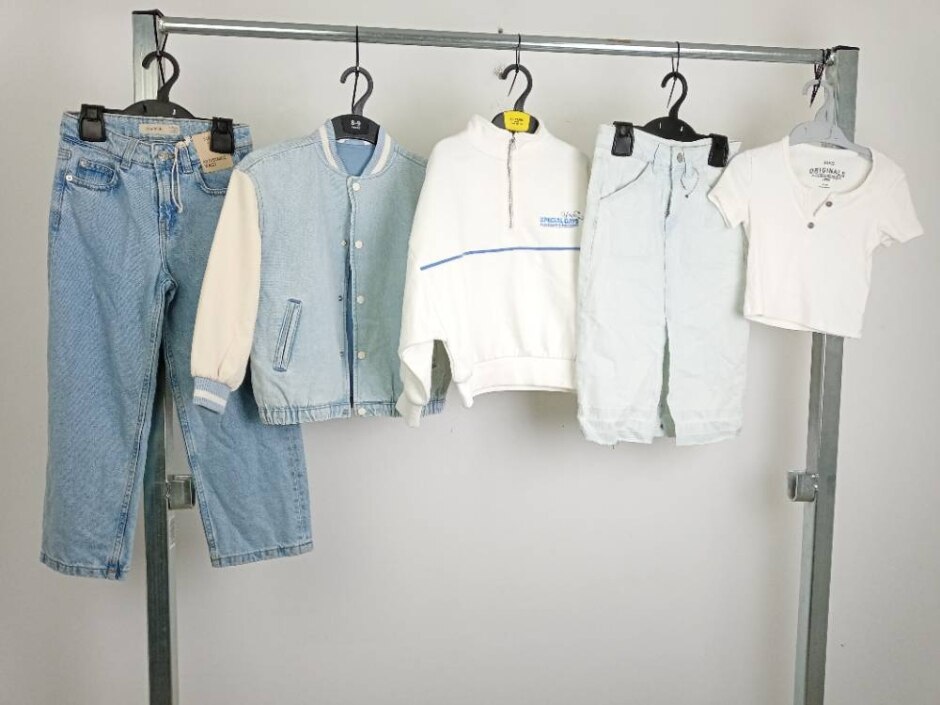 M&s 5pcs Girls Clothes Bundle Blue/white Size: 6 - 7 Years