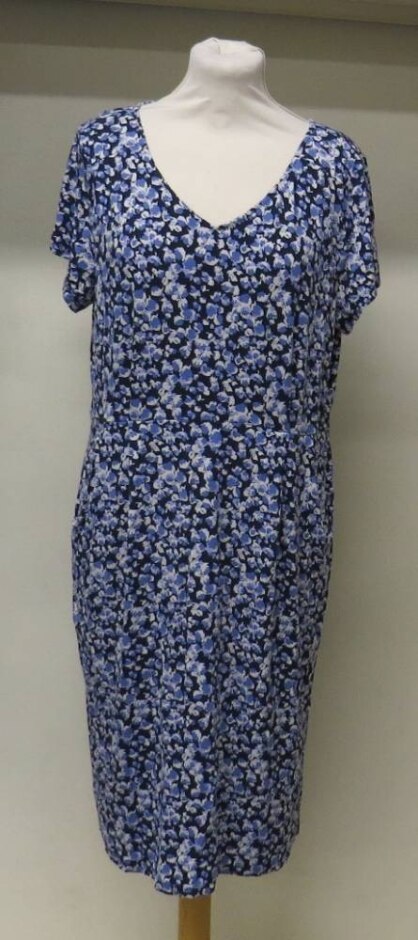 White Stuff Short-sleeved Dress Blue/white Size: 18