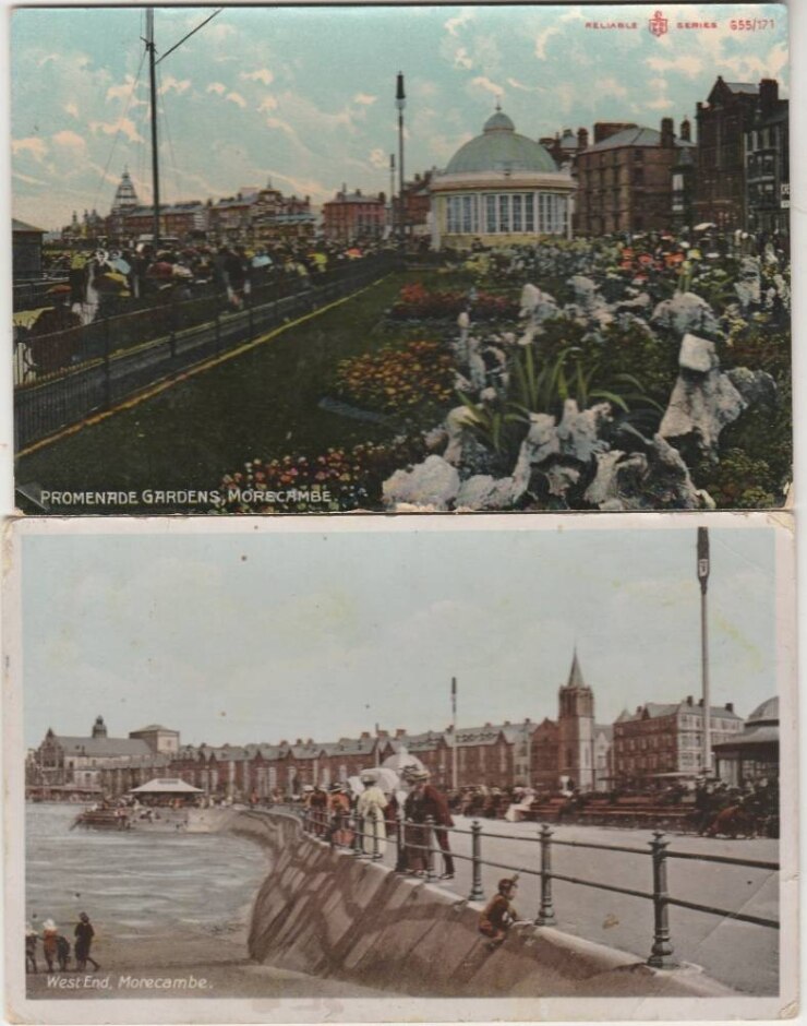 2 Vintage Postcards From Morecambe