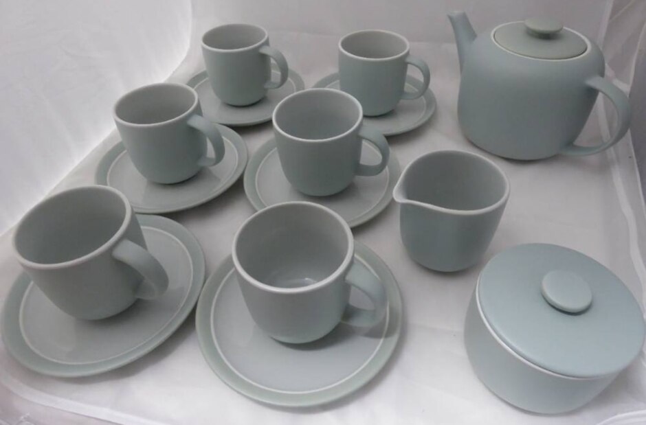 John Lewis Puritan Stoneware 6 Piece Tea Set With Teapot, Jug And Sugarbowl