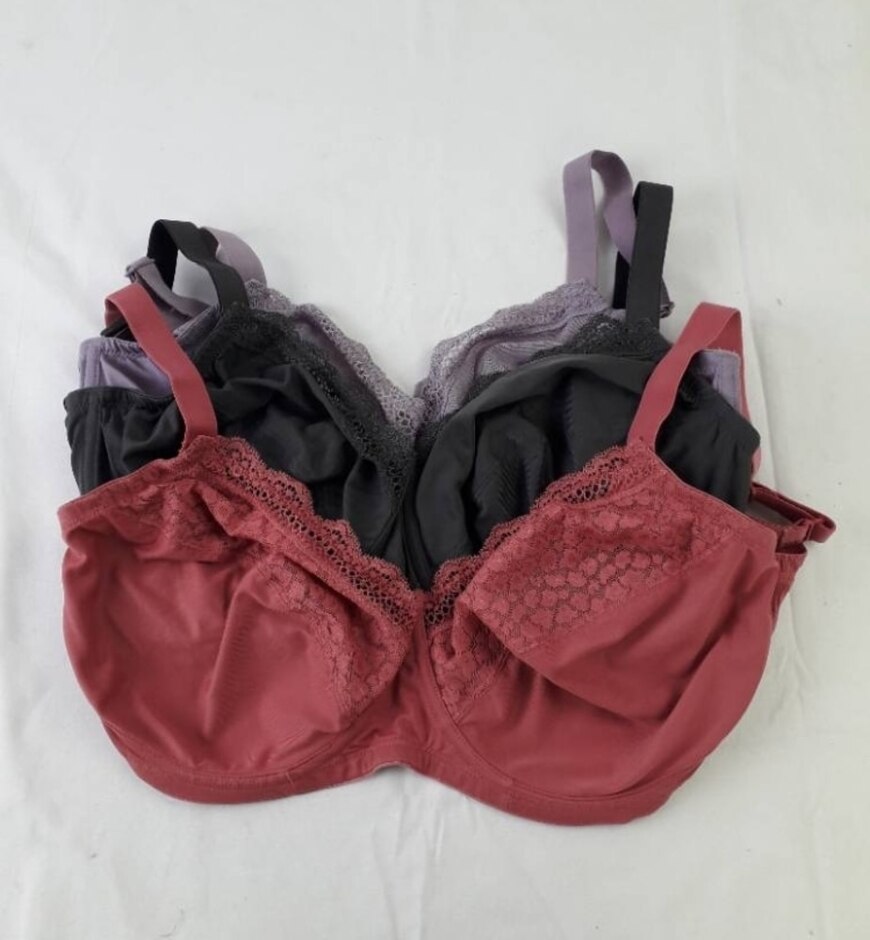 M&s Marks & Spencer Wired Unpadded Bras Bundle X 3 Pink Purple Size: 34g
