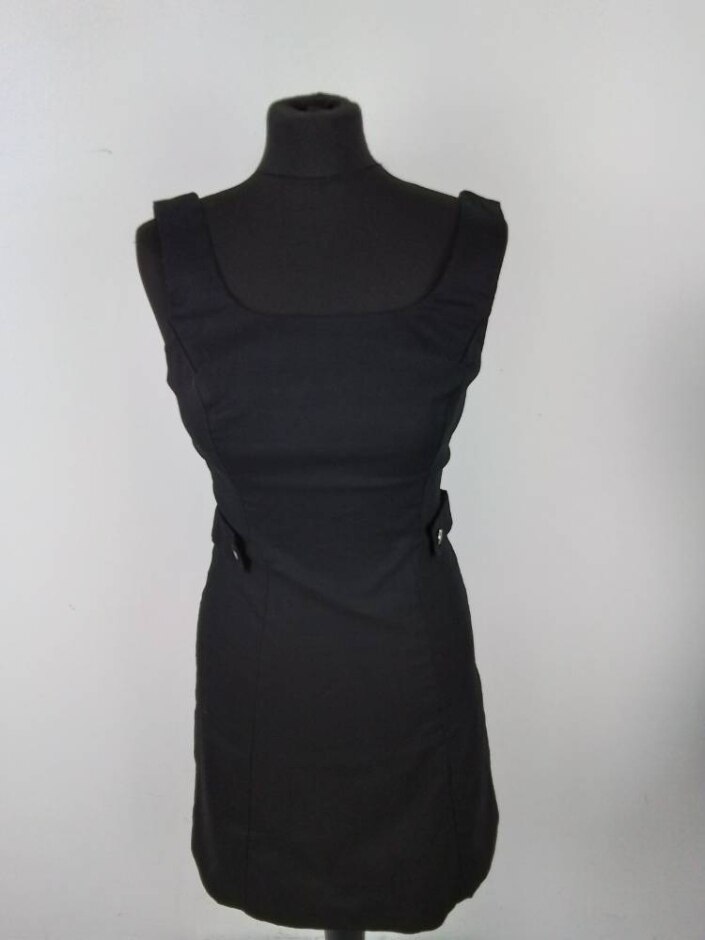 Oasis Pinafore Denim Dress Black Size: 8