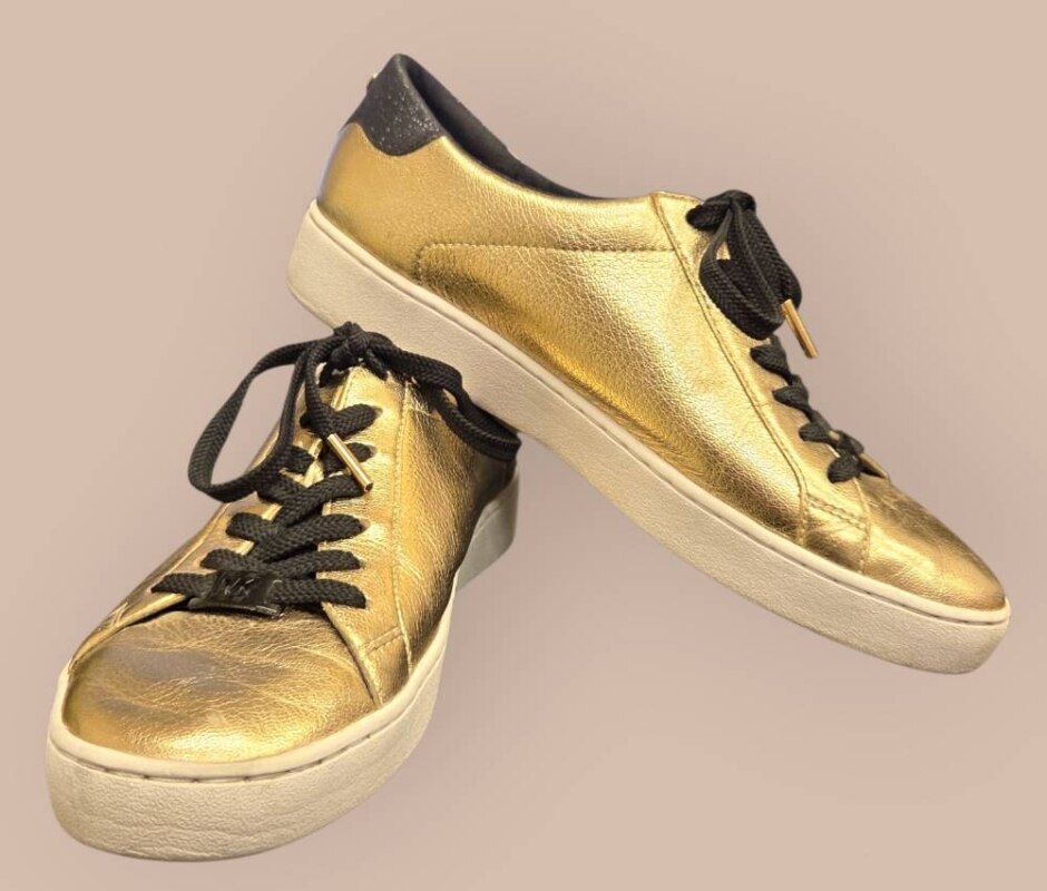 Michael Kors ‘irving’ Lace Up Trainers, Gold Size 9