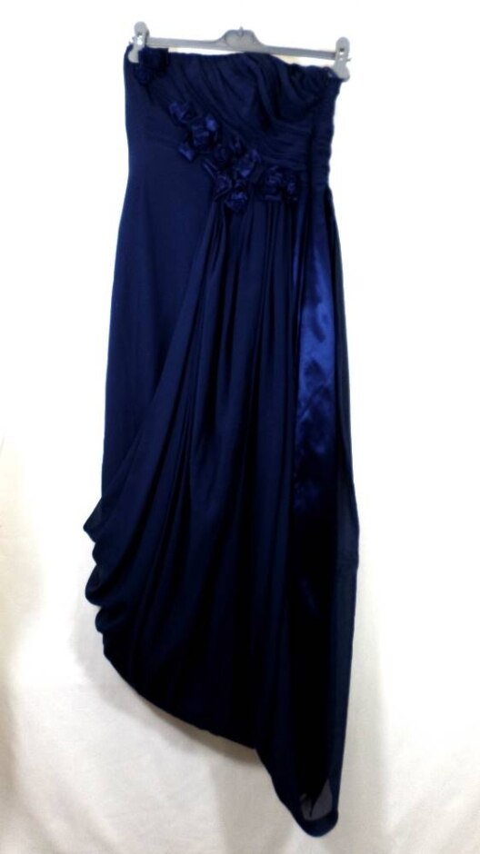 Coast Strapless Dress Navy Blue Size: 14