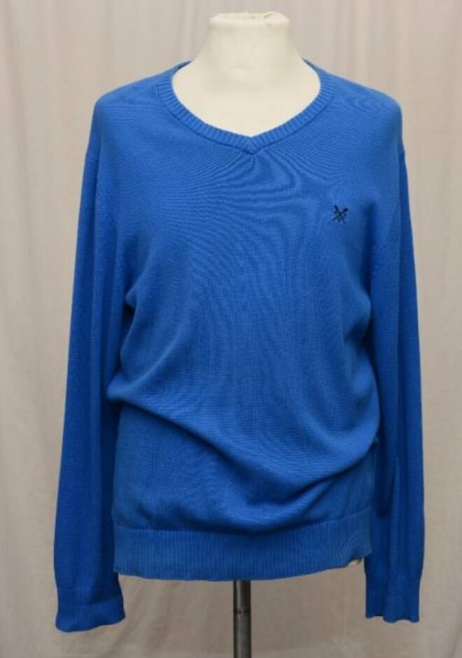 Crew Clothing V Neck Jumper Royal Blue Size: S