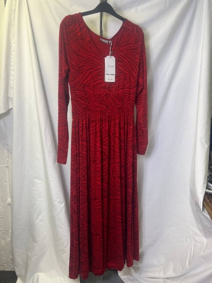 Fransa Bnwt Long Sleeve "fremround 3" Dres Red Size: M