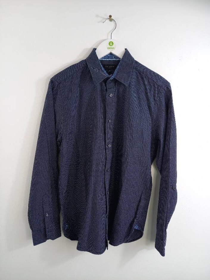 Ted Baker Men's Long Sleeve Shirt Blue Size: 15.5" Collar