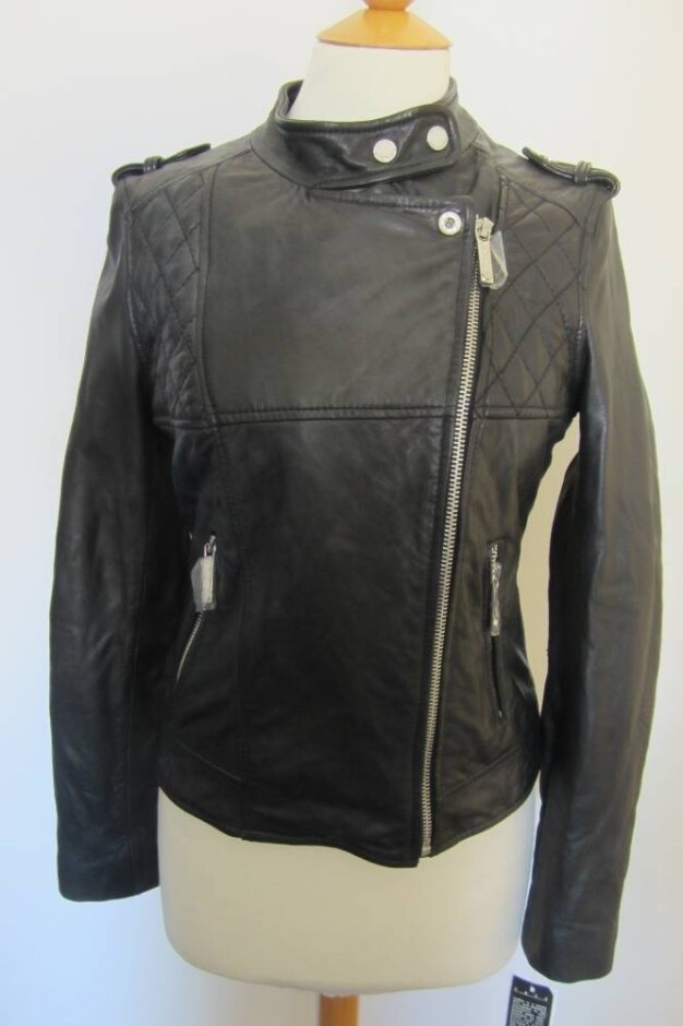 Michael Kors Leather Jacket Black Size: S