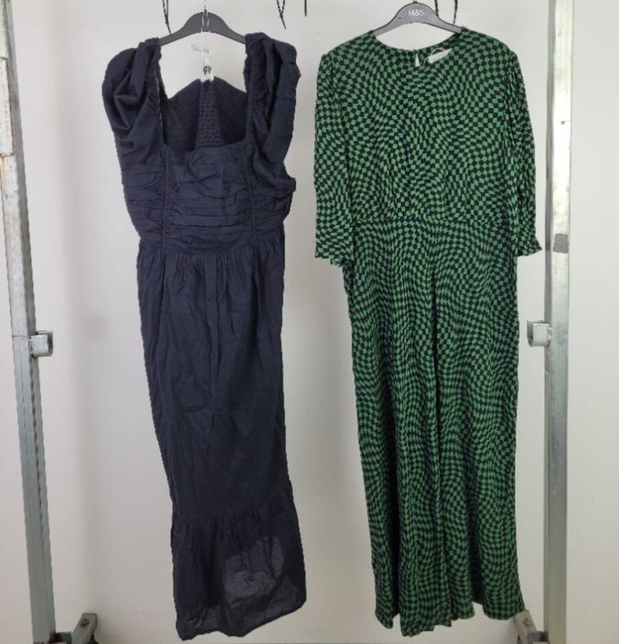 Marks & Spencer Dresses X 2 Check Prairie Alt Green Black Size: 16