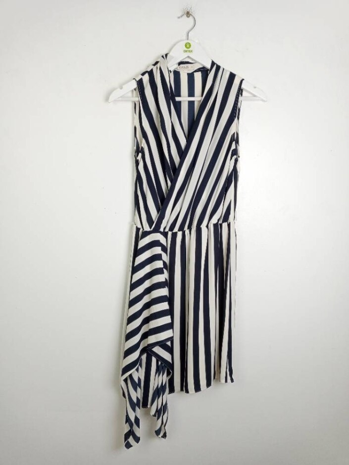 Oasis Women's Sleeveless Dress Black White Size: 10