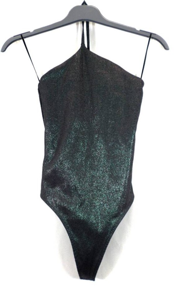 Alo Shimmer Bodysuit Blue Metallic  Size: Xs