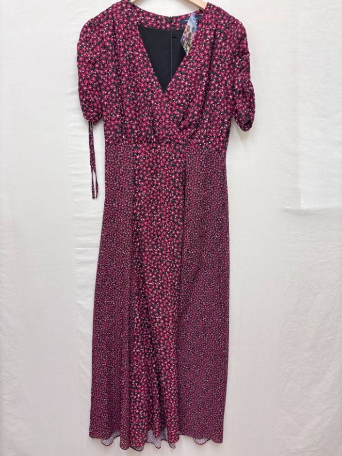 French Connection Dress Red Mix Size: 10