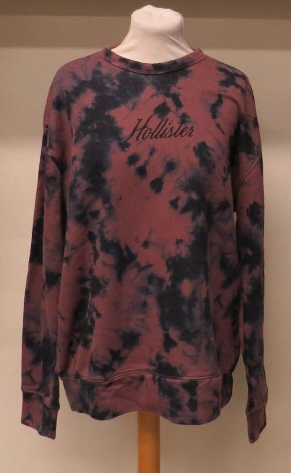 Hollister Tie Dye Sweater Burgundy & Blue Size: L