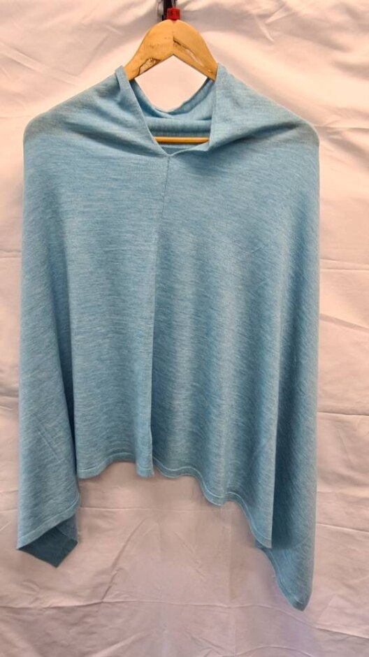 Pure Collection Cashmere Poncho Blue Size: One Size