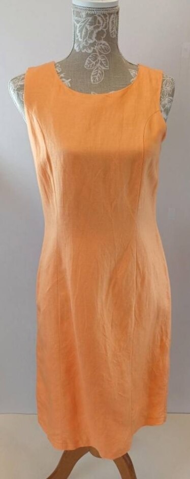 Chadwick's Summer Linen Mix Dress Orange Size: 6