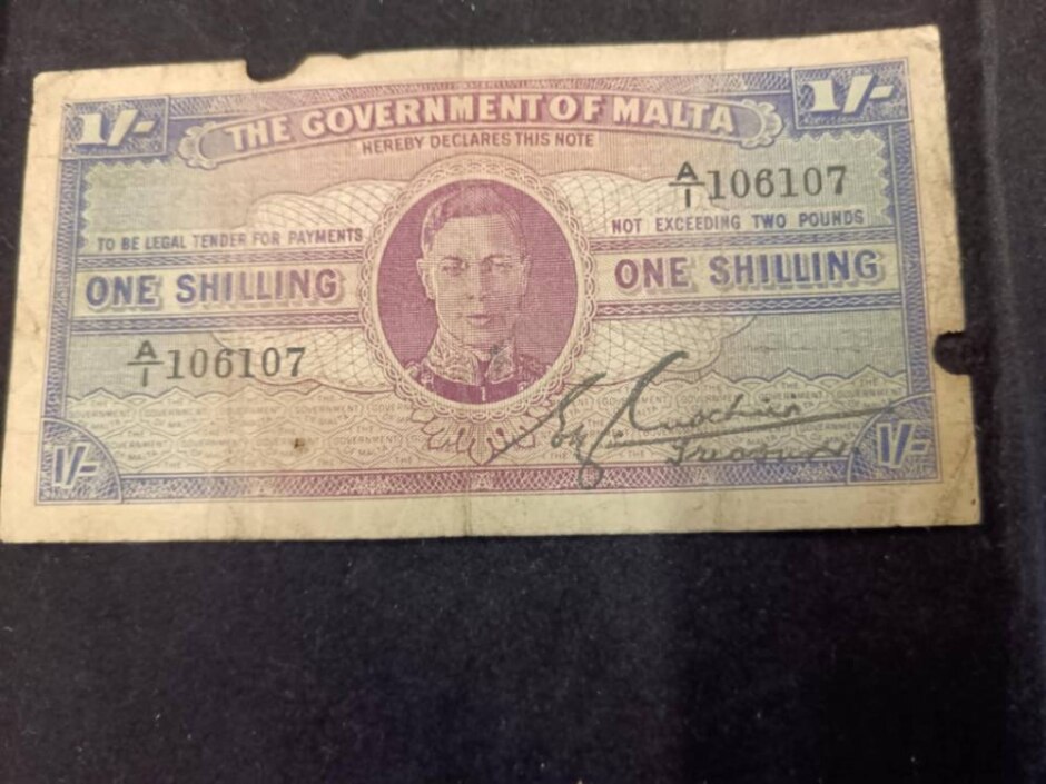 1943 George Vi Malta One Shilling