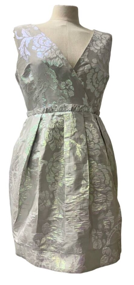 Asos Elasticated Back Satin Dress Cream Size: 12