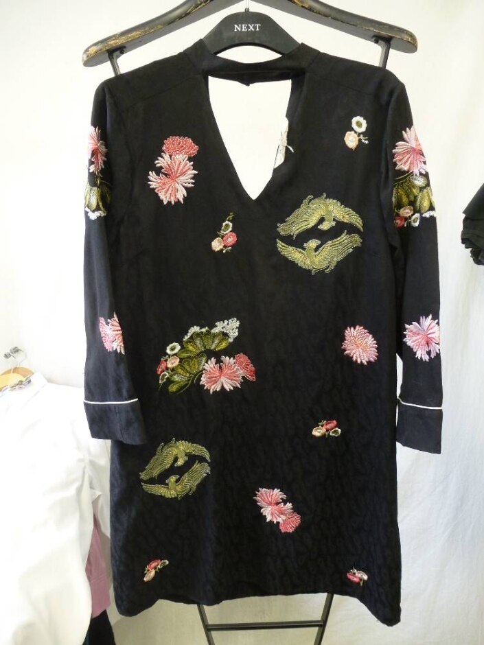 Nine  Embroidered Dress  Black  Size: 12