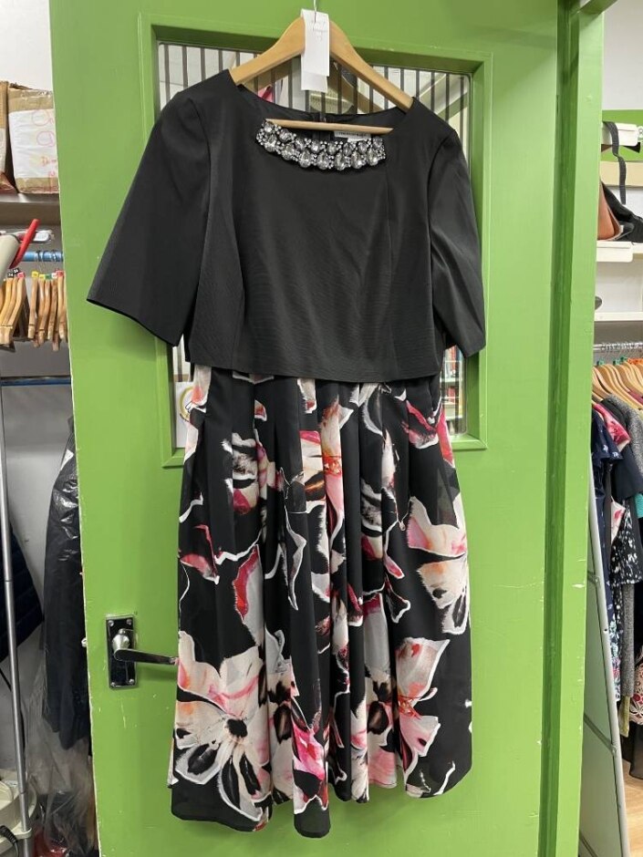 Fenn Wright Manson Dress Black/pink/beig Size: 14