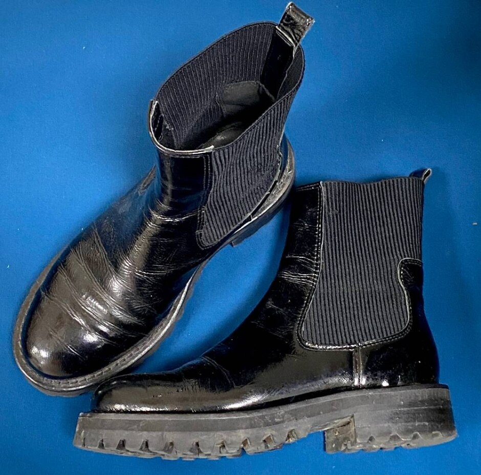 Kurt Geiger Ankle Boots In Patent Black Leather. Uk Size 3.