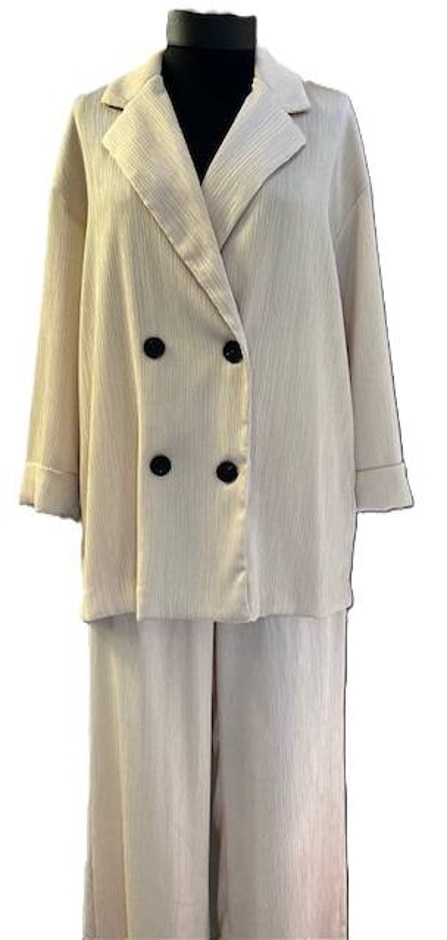 Zara 2-piece Wrinkle Look Set Cream Size: Xs