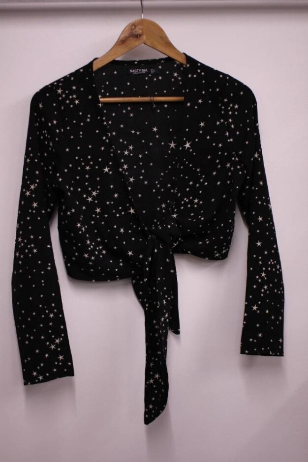 Nasty Gal Wrap Bolero Black & White Size: 6